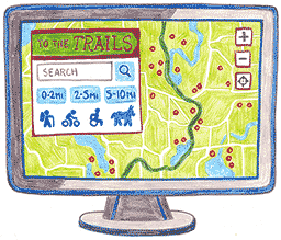 A sketch of the ToTheTrails application’s user interface.